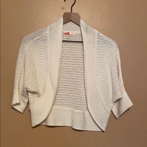 Forever 21 White Crochet Shrug